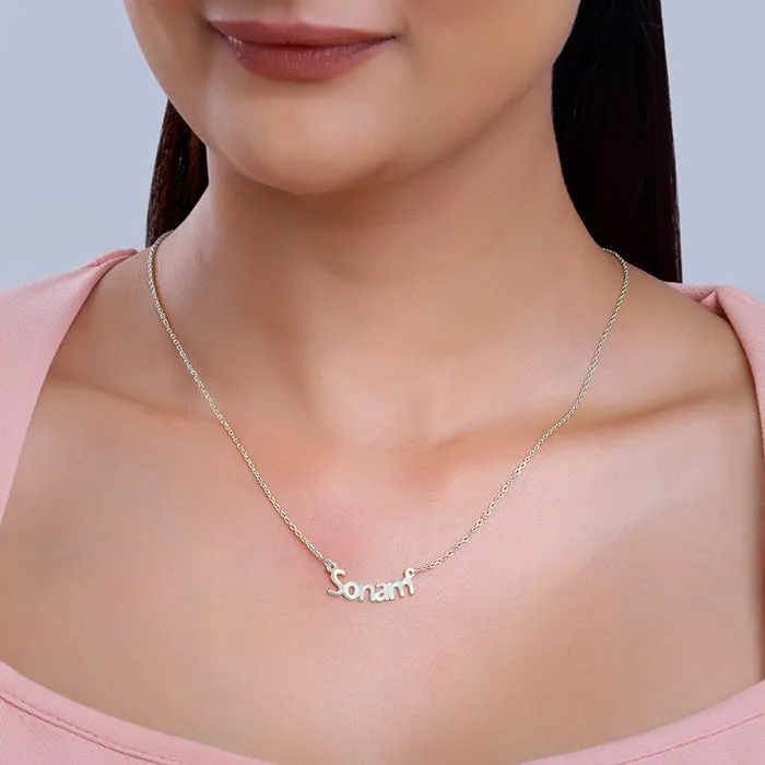 Silver Personalised Name in Bold Necklace Giva