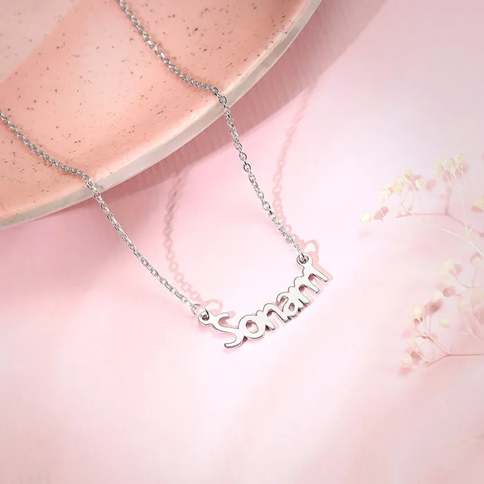 Silver Personalised Name in Bold Necklace Giva