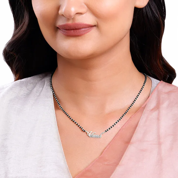 Silver Personalised Name Mangalsutra Giva