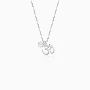 Silver Personalised Om Pendant With Link Chain Giva