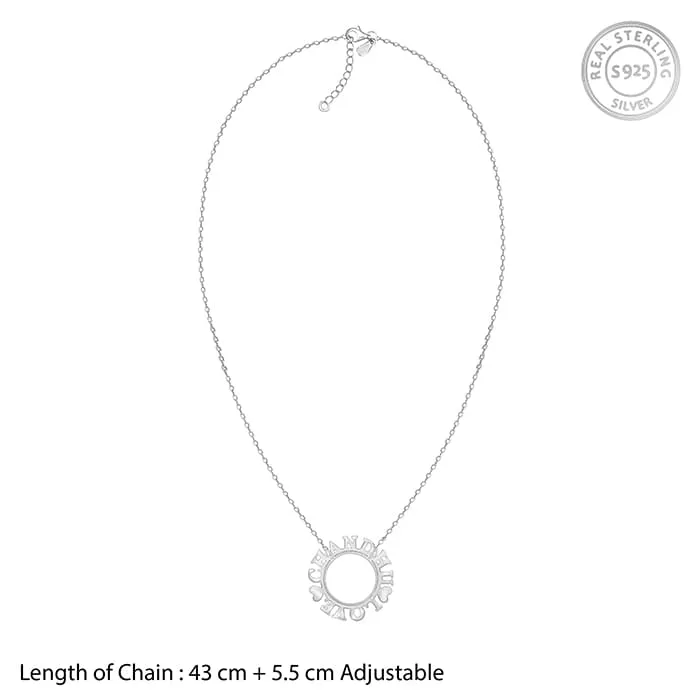 Silver Personalised Round Name Necklace Giva