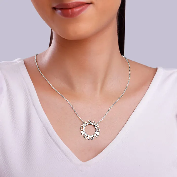 Silver Personalised Round Name Necklace Giva
