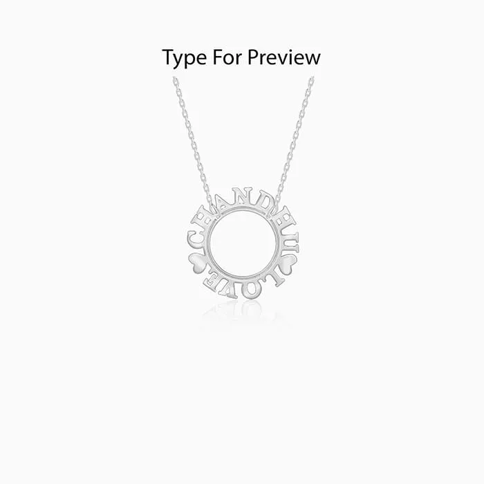 Silver Personalised Round Name Necklace Giva