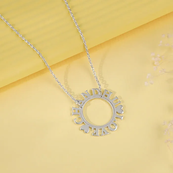Silver Personalised Round Name Necklace Giva