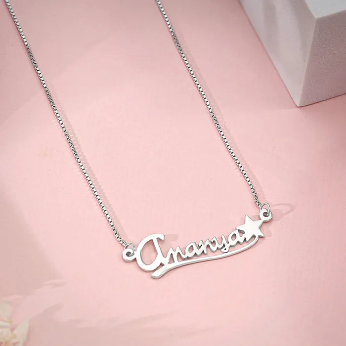 Silver Personalised Star Necklace Giva