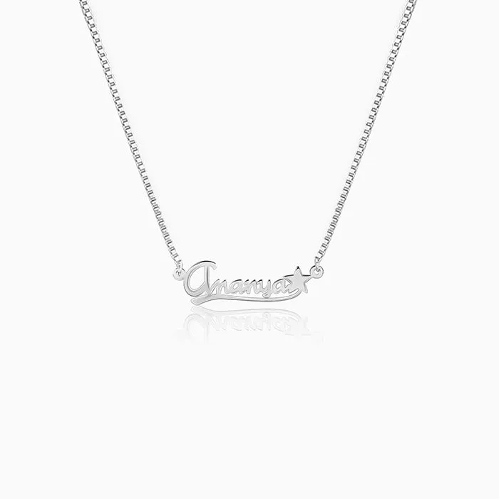 Silver Personalised Star Necklace Giva