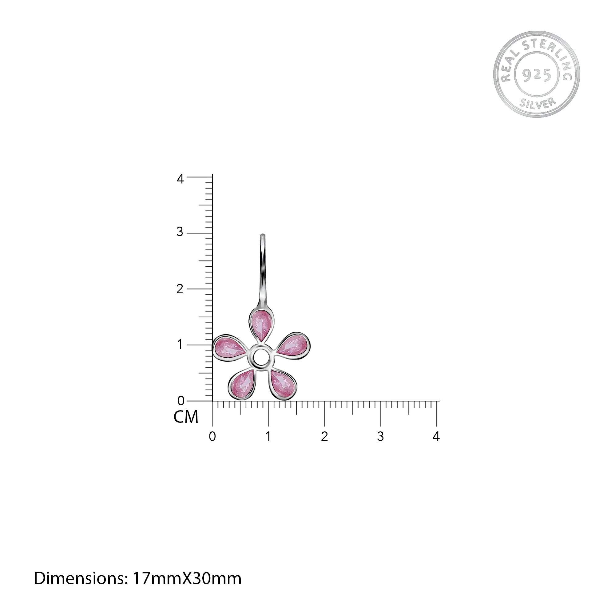Silver Pink Dahlia Earrings Giva