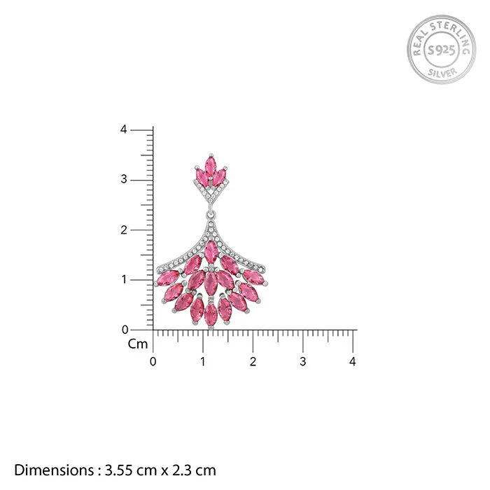 Silver Pink Floret Earrings Giva