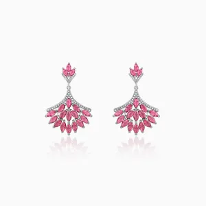 Silver Pink Floret Earrings Giva