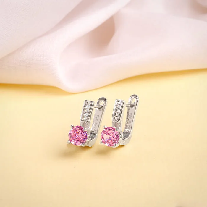 Silver Pink Glam Earrings Giva