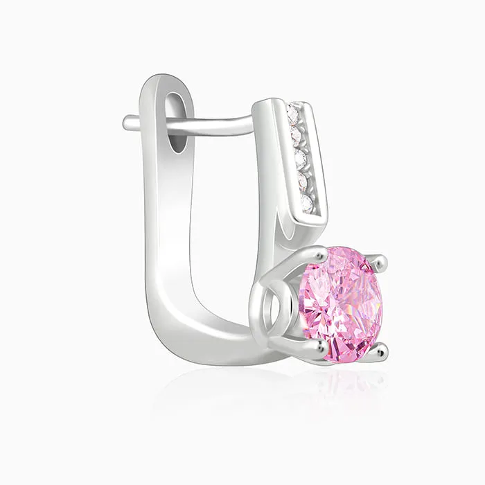 Silver Pink Glam Earrings Giva