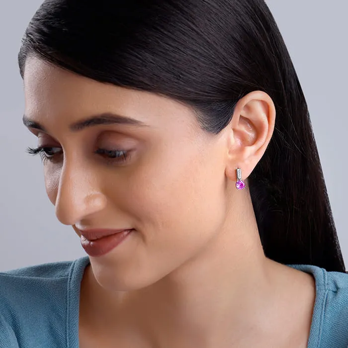 Silver Pink Glam Earrings Giva
