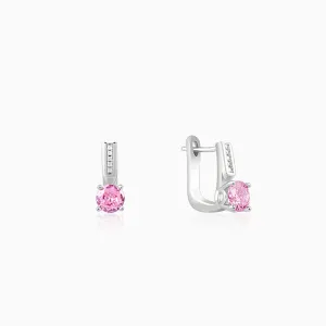 Silver Pink Glam Earrings Giva