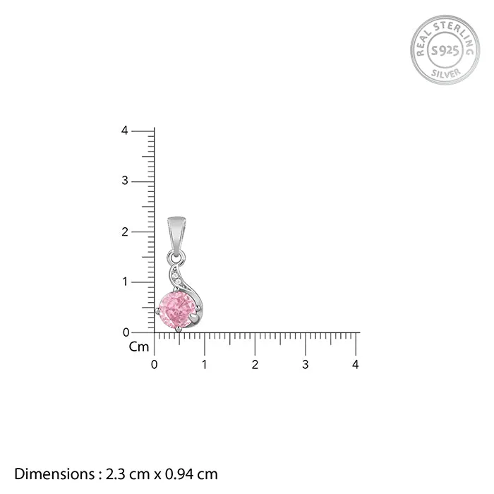 Silver Pink Shine Pendant With Link Chain Giva