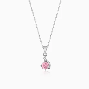 Silver Pink Shine Pendant With Link Chain Giva