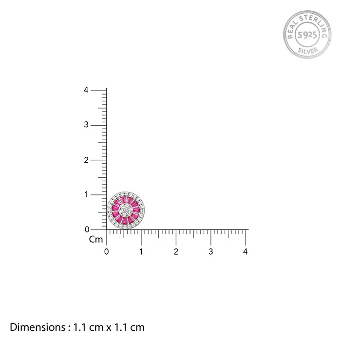 Silver Pink Wheel Earrings Giva
