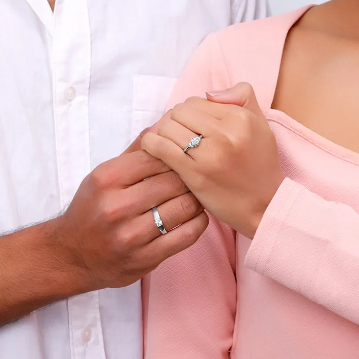 Silver Power Pair Couple Bands Giva
