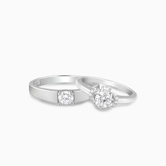 Silver Power Pair Couple Bands Giva