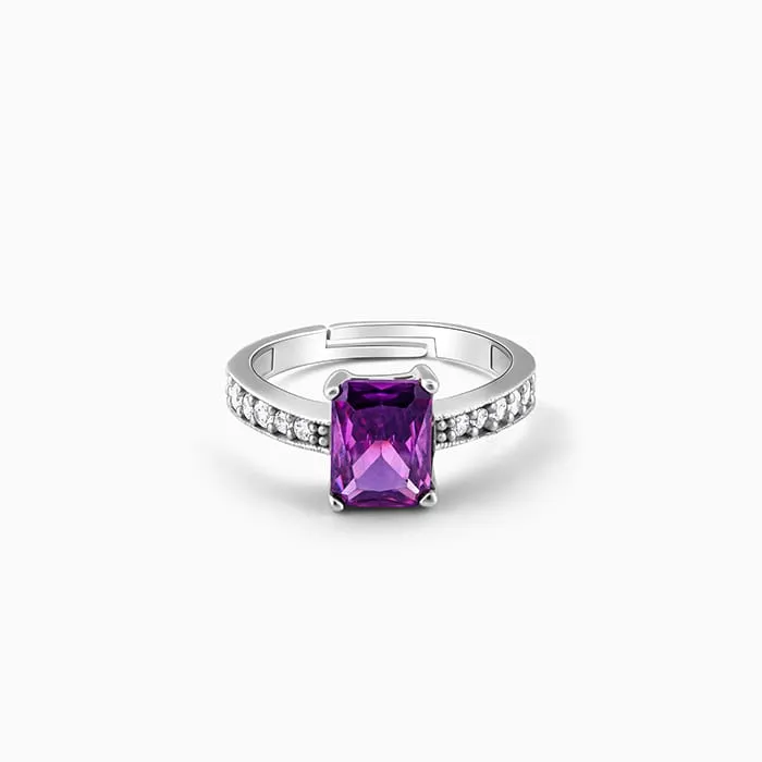Silver Purple Vibrant Ring Giva