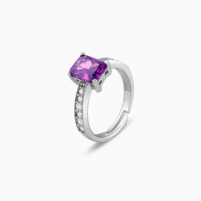 Silver Purple Vibrant Ring Giva