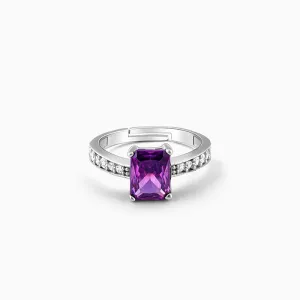 Silver Purple Vibrant Ring Giva
