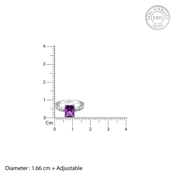 Silver Purple Vibrant Ring Giva