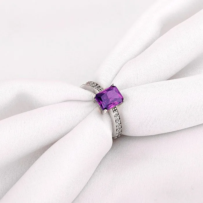 Silver Purple Vibrant Ring Giva