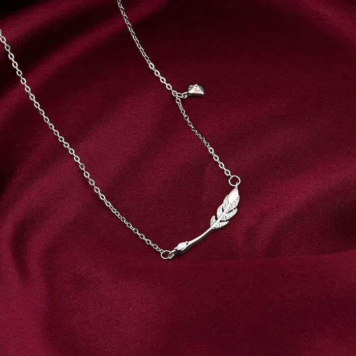 Silver Quill & Letter Necklace Giva