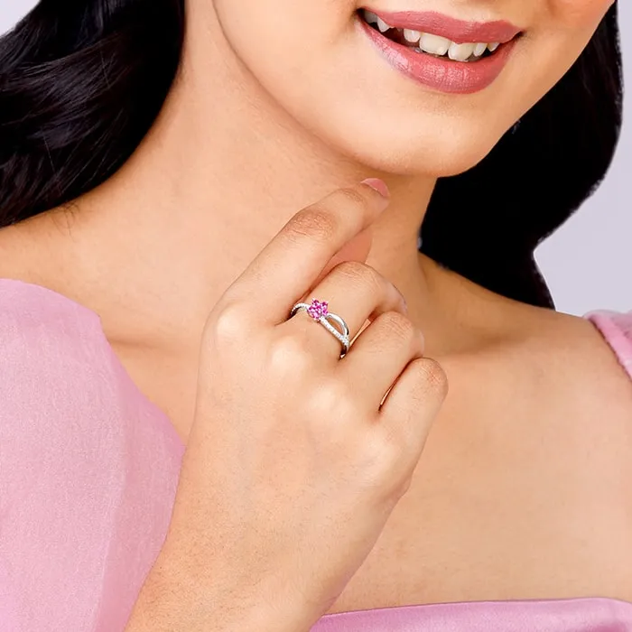 Silver Radiant Rose Ring Giva