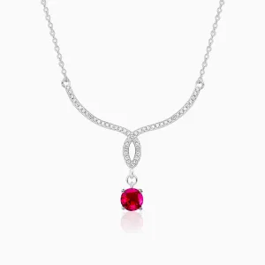 Silver Red Rebel Necklace Giva
