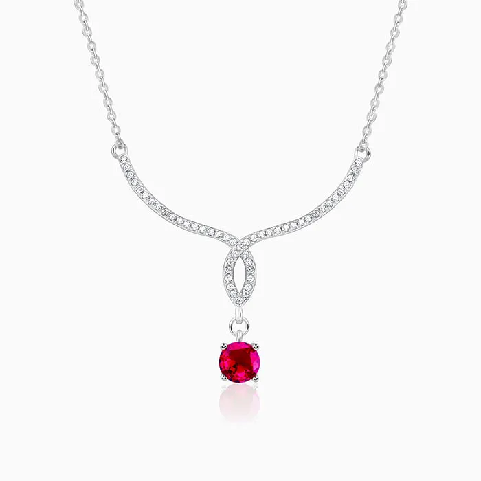 Silver Red Rebel Necklace Giva