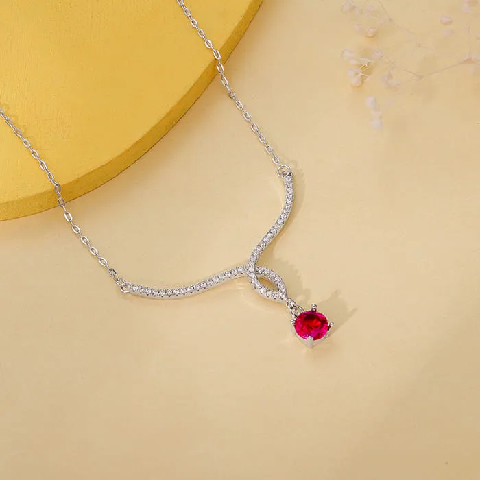 Silver Red Rebel Necklace Giva