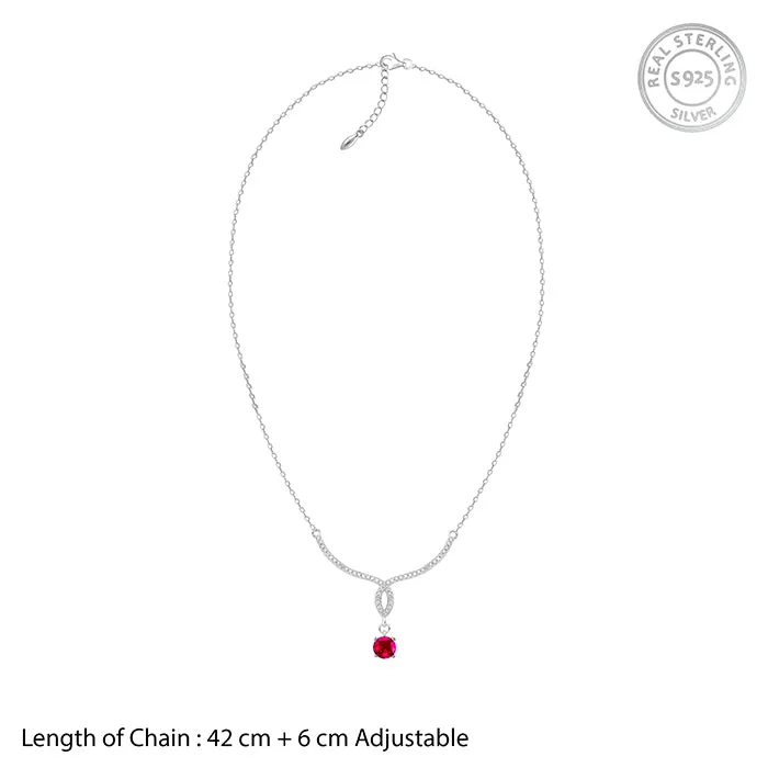 Silver Red Rebel Necklace Giva