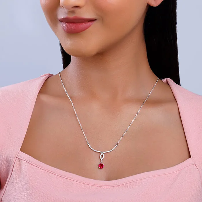 Silver Red Rebel Necklace Giva
