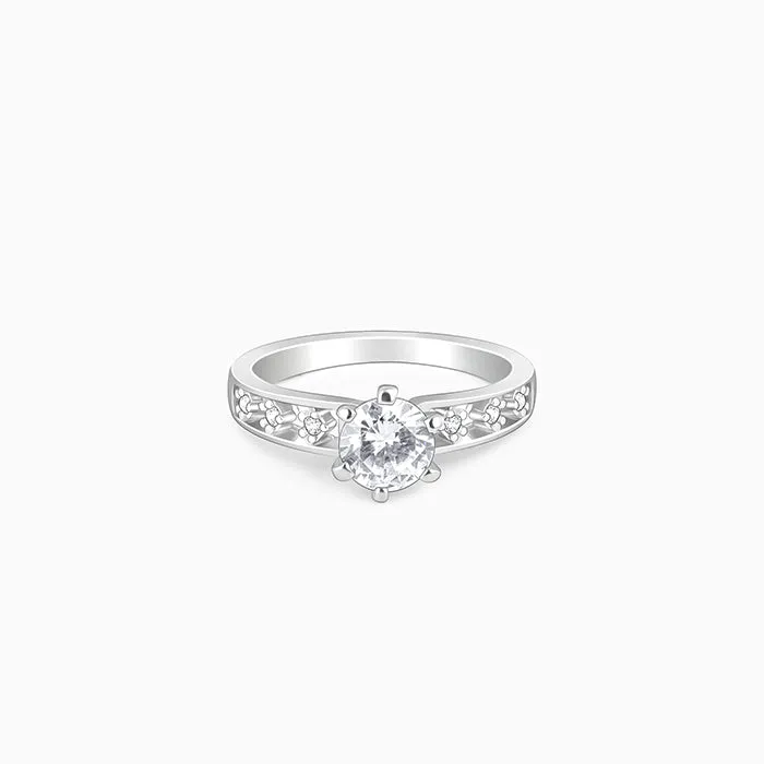 Silver Refined Solitaire Ring Giva