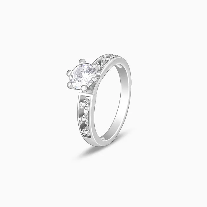 Silver Refined Solitaire Ring Giva