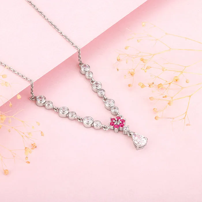 Silver Regal Blossom Necklace Giva