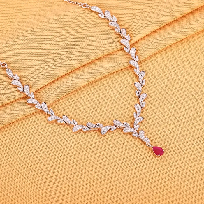 Silver Ruby Detail Necklace Giva