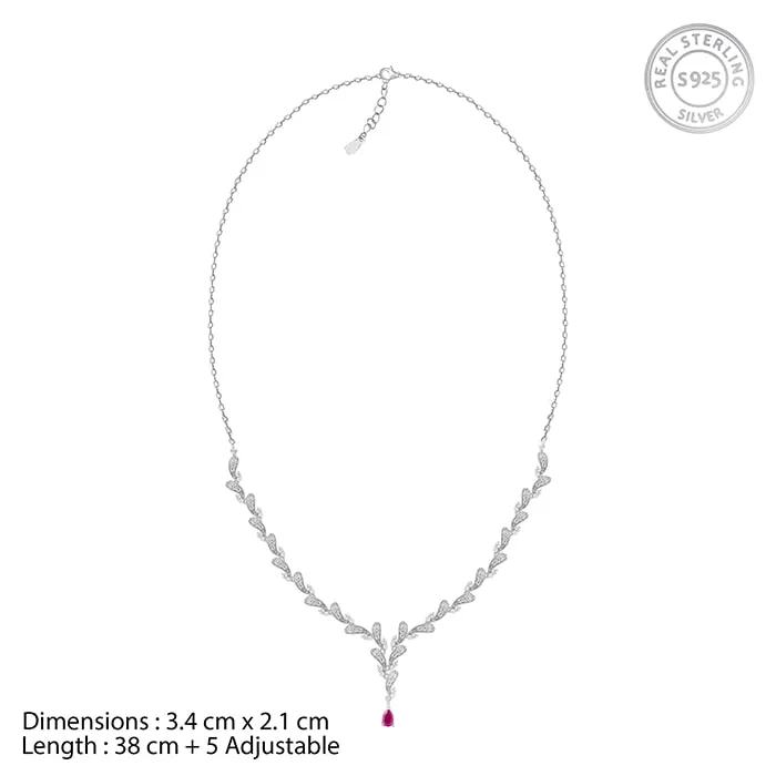 Silver Ruby Detail Necklace Giva