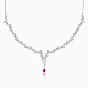 Silver Ruby Detail Necklace Giva