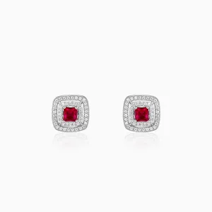 Silver Ruby Elegance Earrings Giva