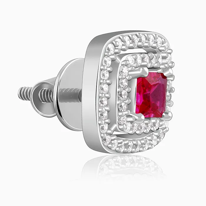 Silver Ruby Elegance Earrings Giva