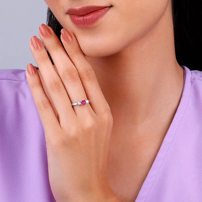 Silver Rule in Pink Ring Giva