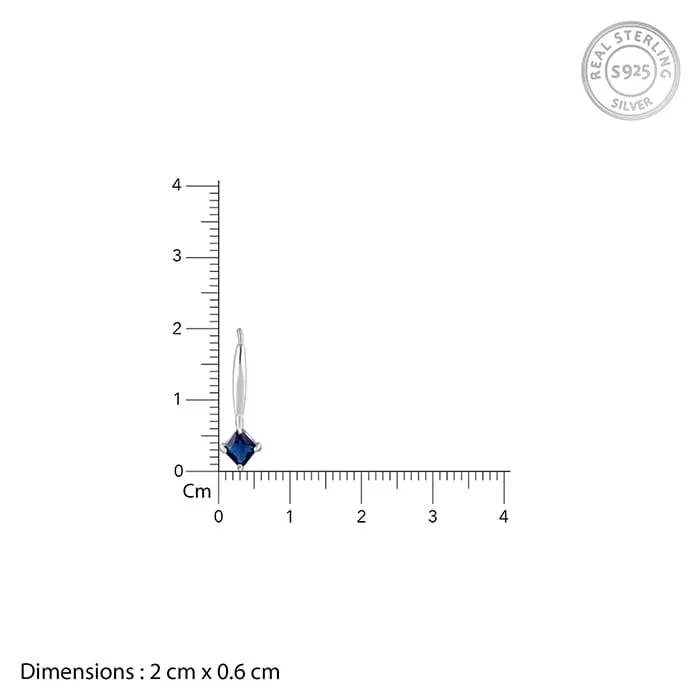Silver Sapphire Blue Square Earrings Giva
