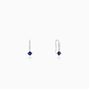 Silver Sapphire Blue Square Earrings Giva