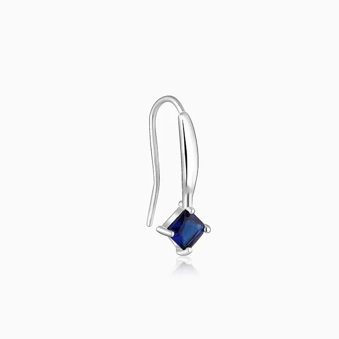 Silver Sapphire Blue Square Earrings Giva