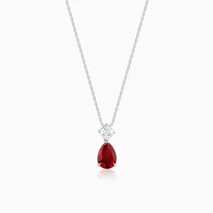 Silver Scarlet Drop Pendant With Link Chain Giva