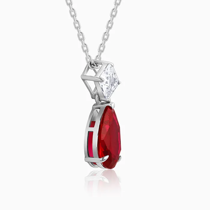 Silver Scarlet Drop Pendant With Link Chain Giva