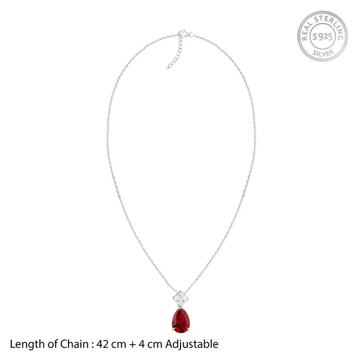 Silver Scarlet Drop Pendant With Link Chain Giva