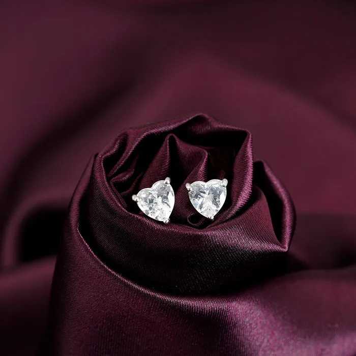 Silver Shape of Heart Earrings Giva